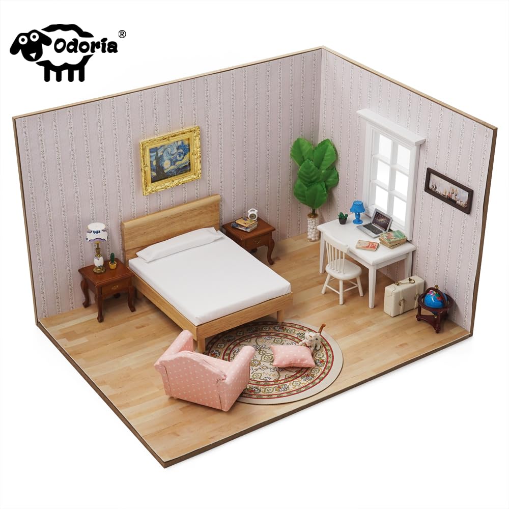 Odoria 1/12 Miniature Hanging Plants - 2 Resin Potted Plants for Dollhouse Decor