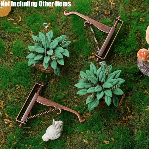 Odoria 1/12 Miniature Hanging Plants with Hooks – 2 Pairs for Dollhouse Decor
