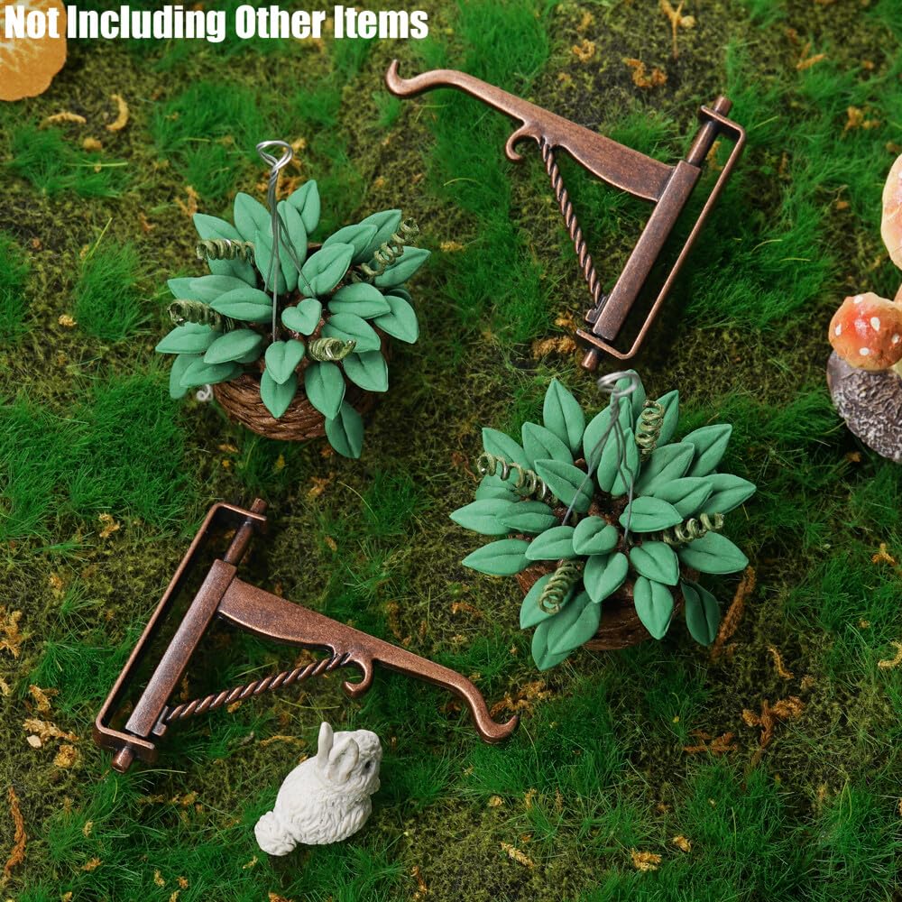 Odoria 1/12 Miniature Hanging Plants with Hooks – 2 Pairs for Dollhouse Decor