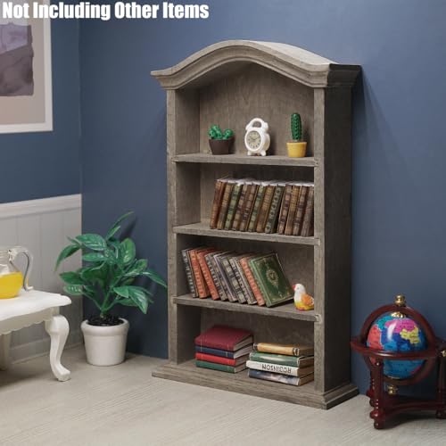 Odoria 1/12 Scale Miniature Bookshelf for Dollhouse – 3.7x1.1x6.1 Inch Retro Bookcase