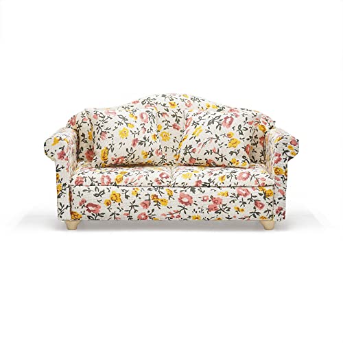 Odoria 1/12 Scale Miniature Couch with Floral Pattern for Dollhouse Living Room