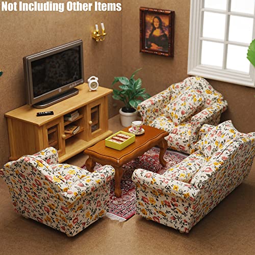Odoria 1/12 Scale Miniature Couch with Floral Pattern for Dollhouse Living Room