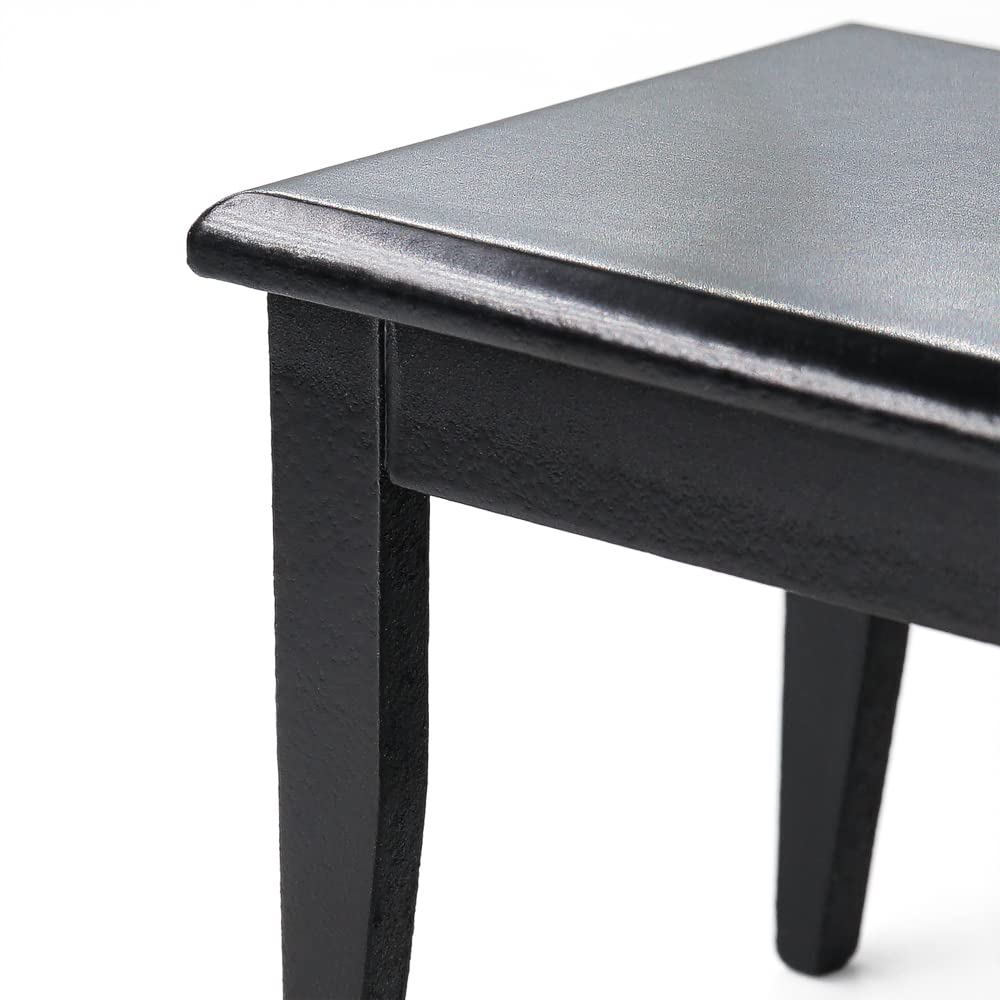 Odoria 1/12 Scale Miniature Dining Table and Chairs Set for Dollhouse - Black