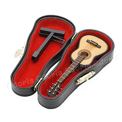 Odoria 1/12 Scale Miniature Guitar with Carrying Case for Dollhouse Décor