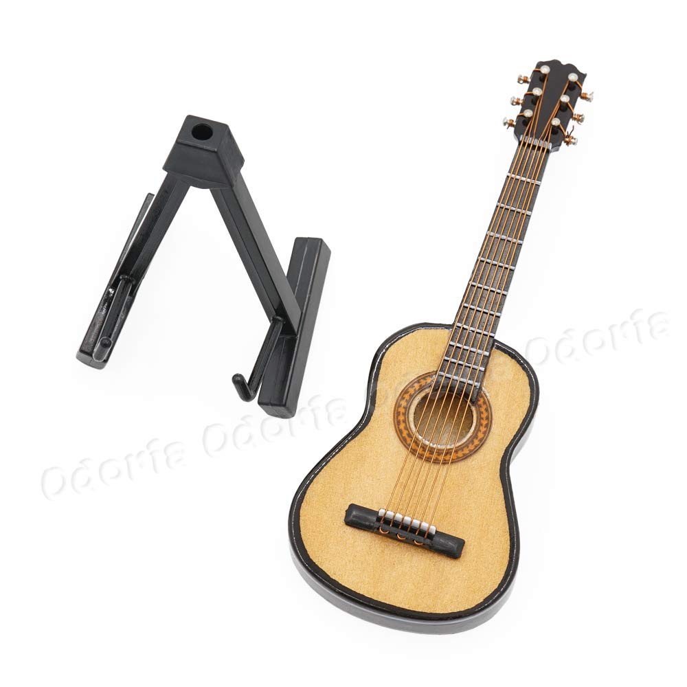 Odoria 1/12 Scale Miniature Guitar with Carrying Case for Dollhouse Décor