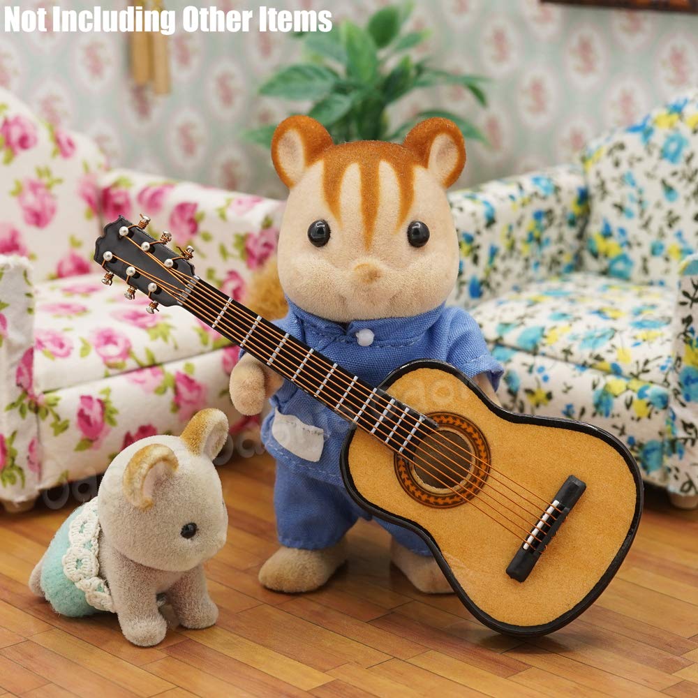 Odoria 1/12 Scale Miniature Guitar with Carrying Case for Dollhouse Décor