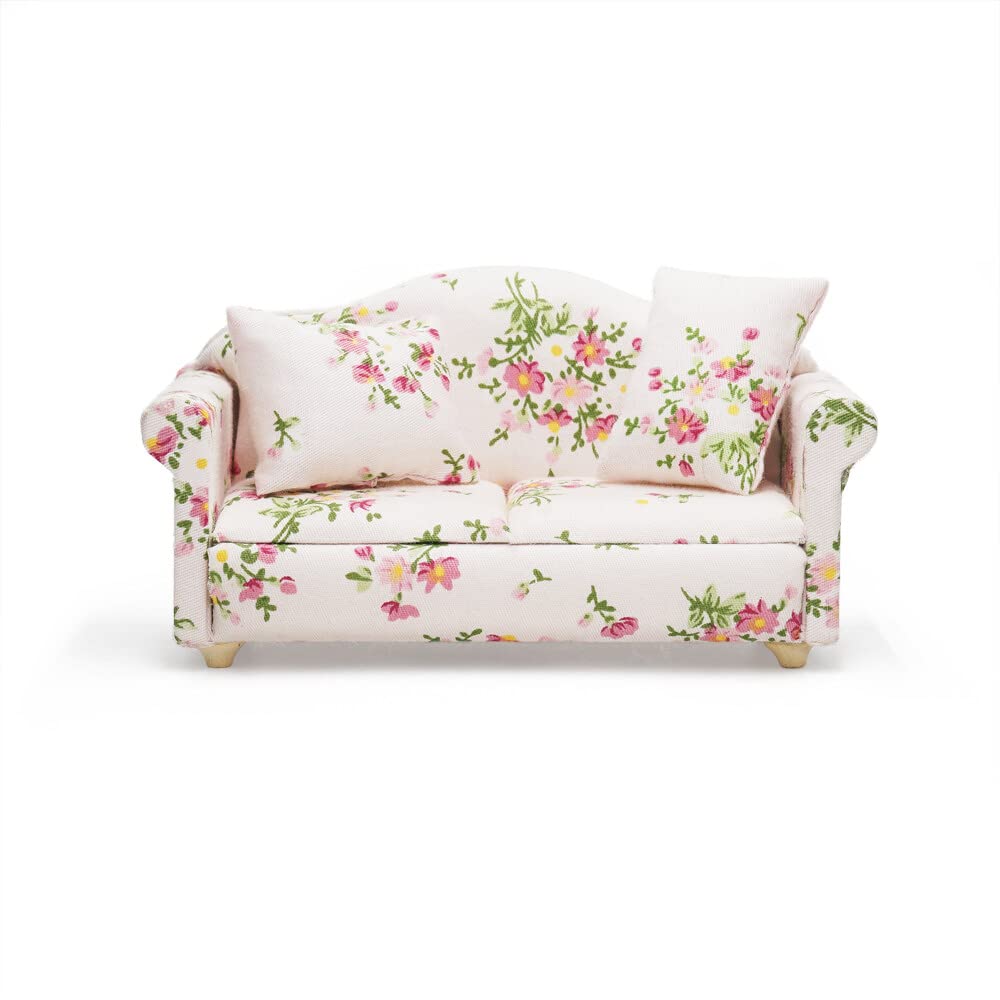 Odoria Pink Miniature Couch Sofa for 1/12 Scale Dollhouse Furniture