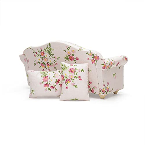 Odoria Pink Miniature Couch Sofa for 1/12 Scale Dollhouse Furniture