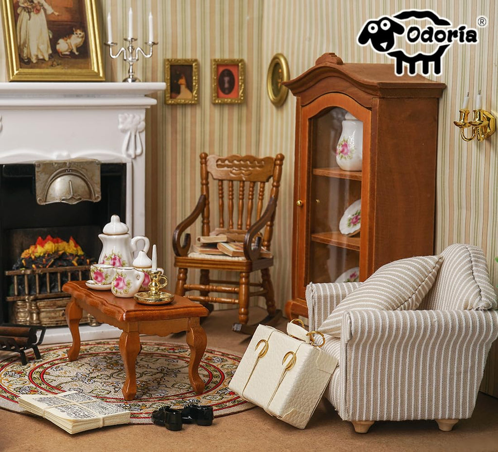 Odoria Pink Miniature Couch Sofa for 1/12 Scale Dollhouse Furniture