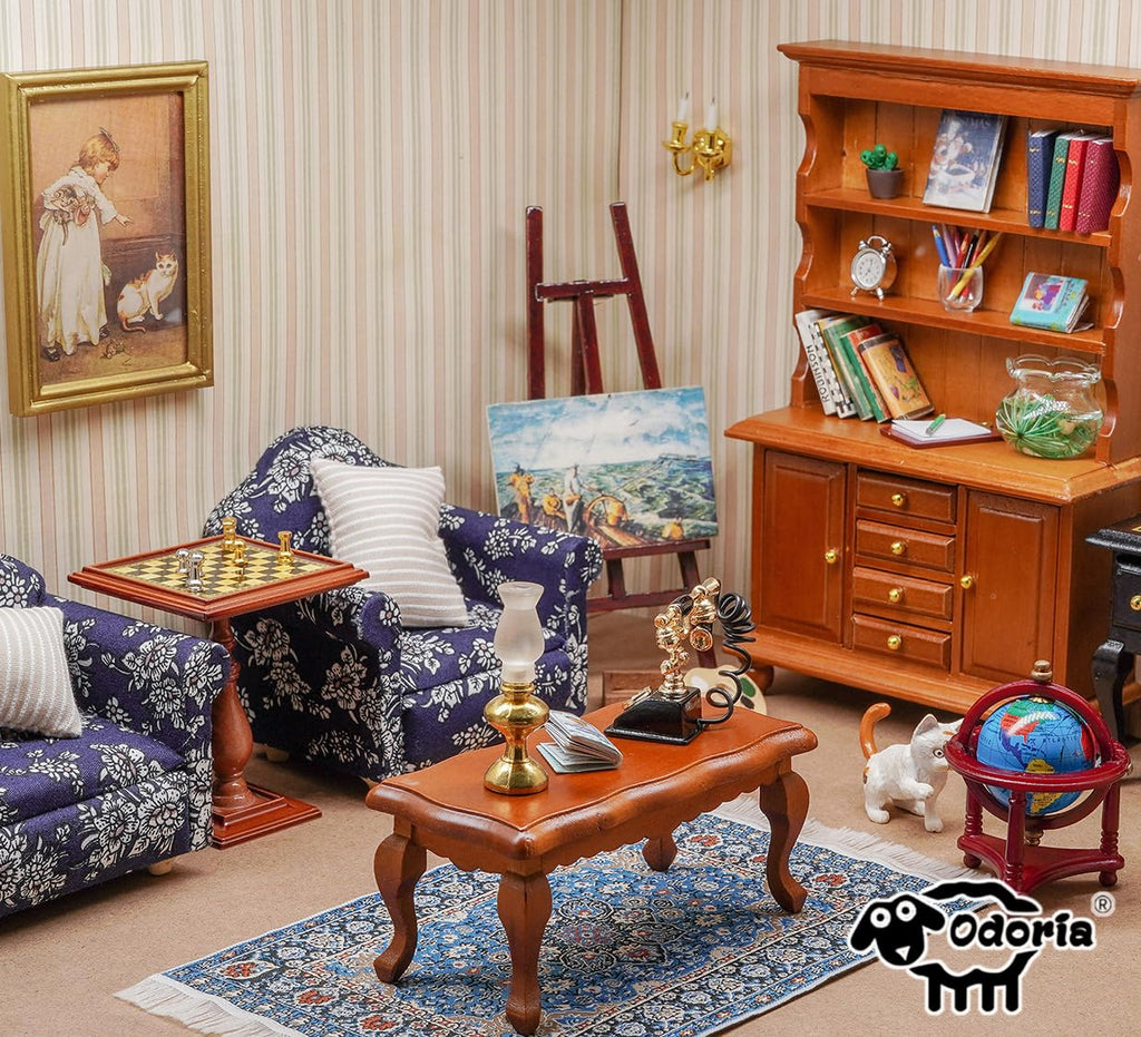 Odoria Pink Miniature Couch Sofa for 1/12 Scale Dollhouse Furniture