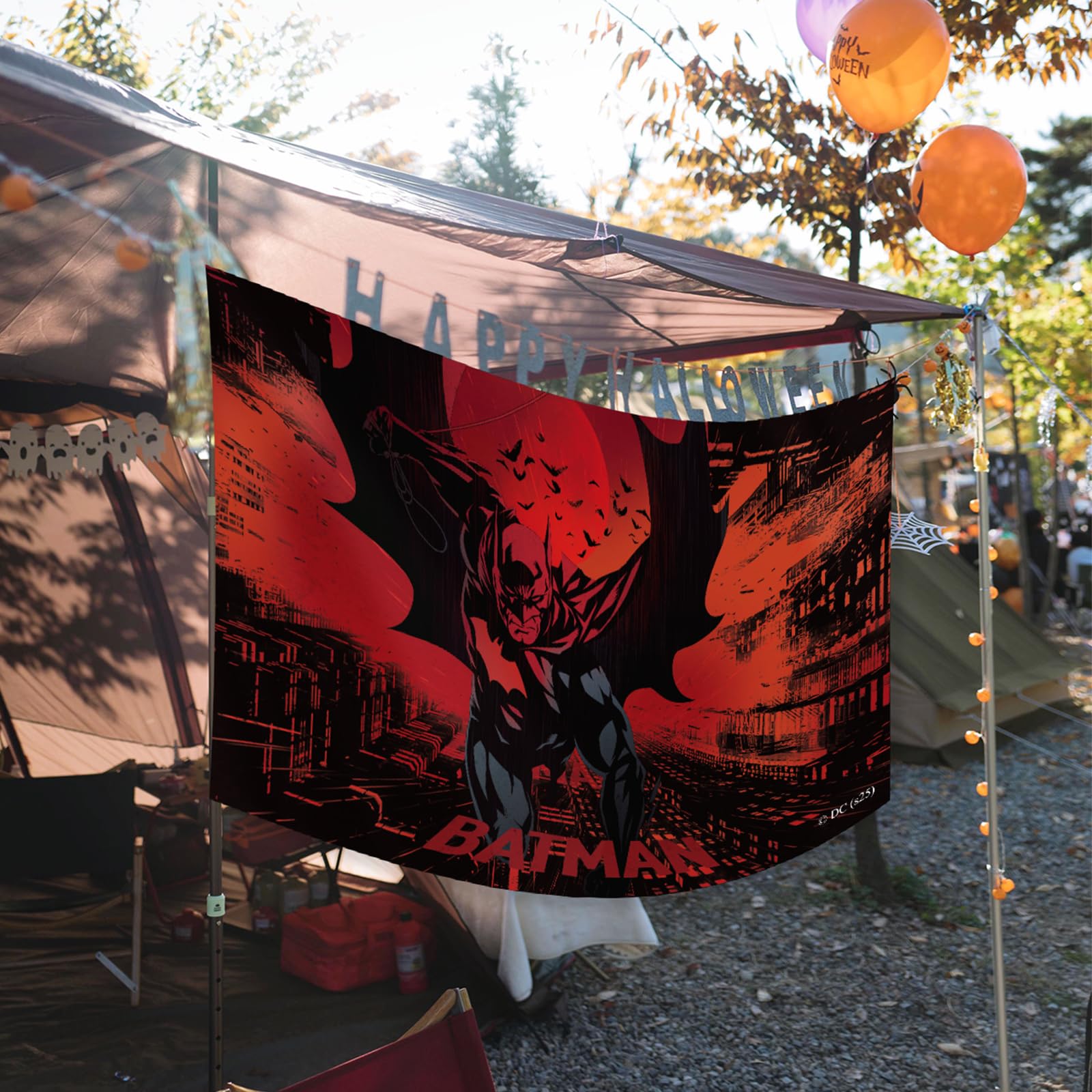Official DC Batman Party Backdrop Banner 3x5ft – Red City Night Design for Birthdays & Decor