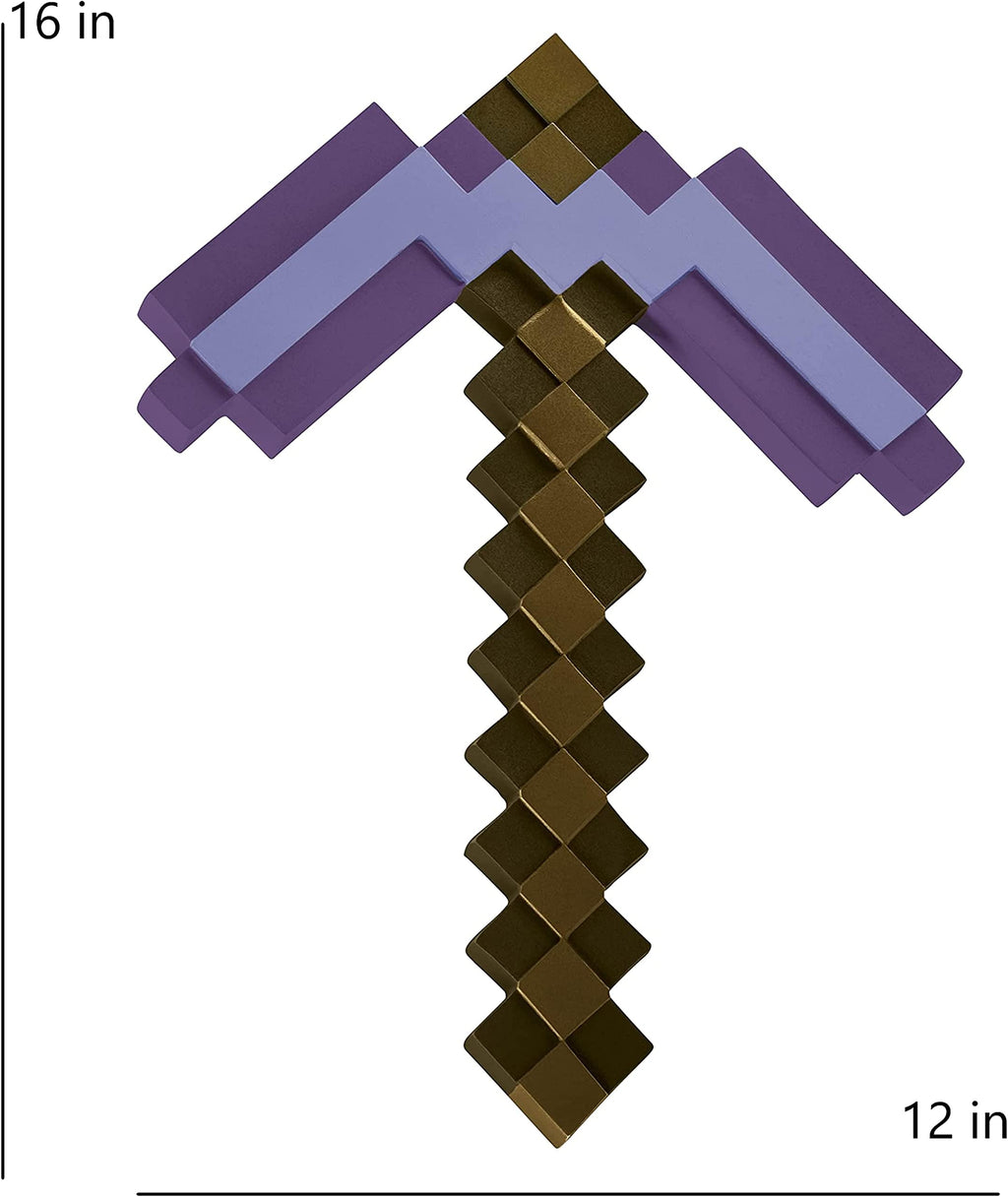 Official Minecraft Enchanted Purple Pickaxe Costume Prop for Kids, 20.25 Inches