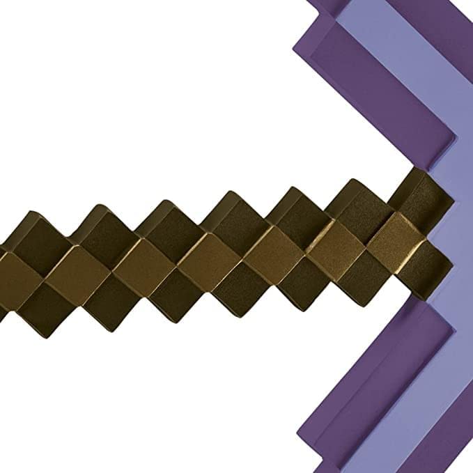 Official Minecraft Enchanted Purple Pickaxe Costume Prop for Kids, 20.25 Inches