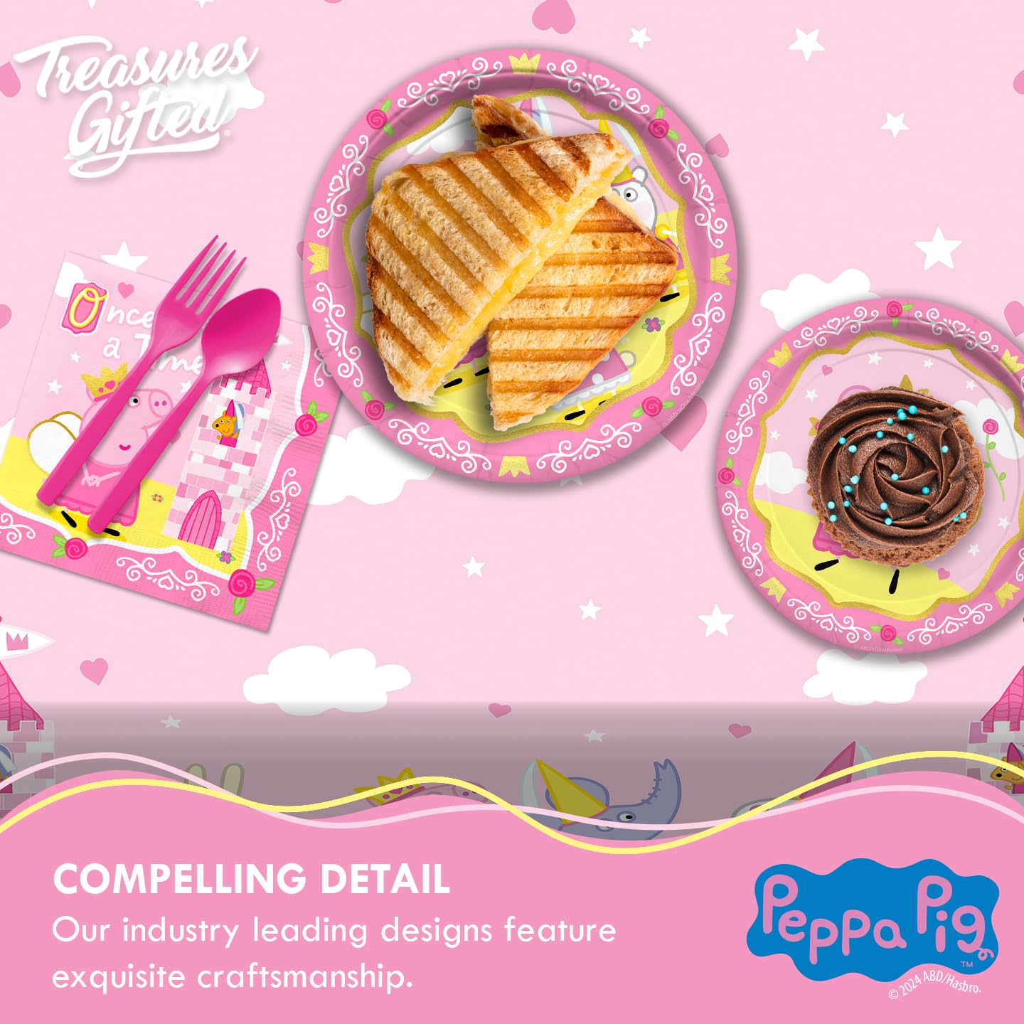Officially Licensed Peppa Pig Tablecloth – Large Rectangular 54x108 Inch Plastic Disposable Birthday Party Decorations by Treasures Gifted