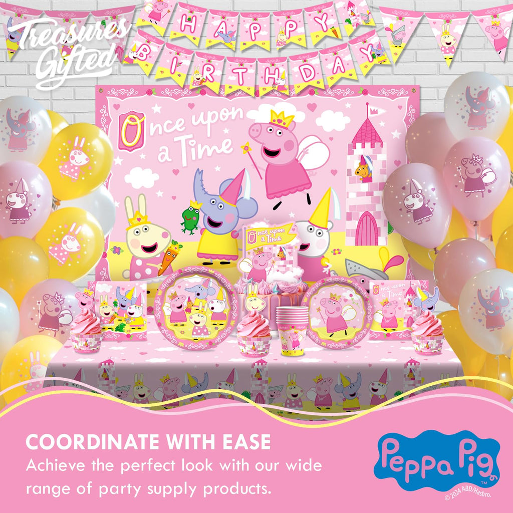 Officially Licensed Peppa Pig Tablecloth – Large Rectangular 54x108 Inch Plastic Disposable Birthday Party Decorations by Treasures Gifted