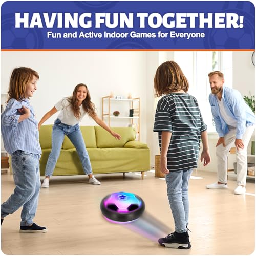 Officygnet Hover Soccer Ball with LED Lights for Kids Ages 4-12 - Indoor Air Floating Soccer Toy