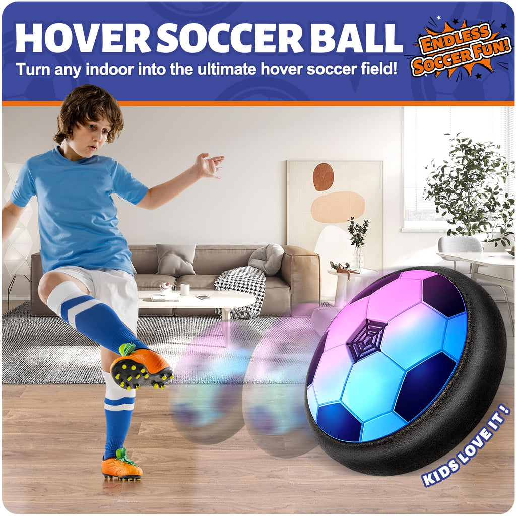Officygnet Hover Soccer Ball with LED Lights for Kids Ages 4-12 - Indoor Air Floating Soccer Toy