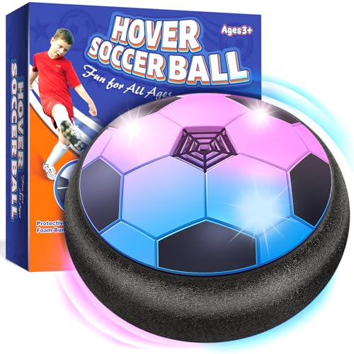 Officygnet Hover Soccer Ball with LED Lights for Kids Ages 4-12 - Indoor Air Floating Soccer Toy