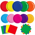 Oigco 60 PCS Colorful Paper Plates and Napkins Set – Pastel Rainbow Disposable Tableware for Parties, Birthdays, Baby Showers