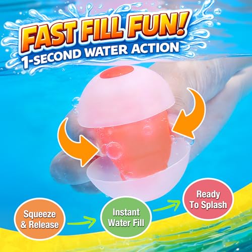 Oiqieay Self-Sealing Reusable Water Balloons – 6 Pack Soft Silicone Splash Balls for Kids Ages 3+