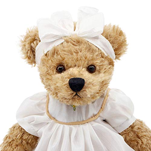 Oitscute 10" Baby Teddy Bear in White Sleepwear - Soft Plush Toy for Ages 1+
