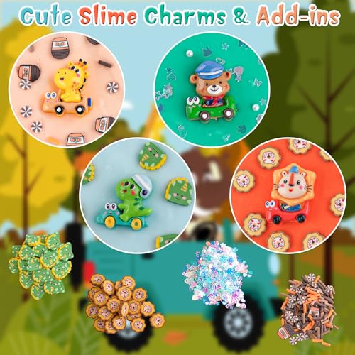 Okaybee 4-Pack Butter Slime with Dinosaur Charms – Easter Basket Stuffers for Kids