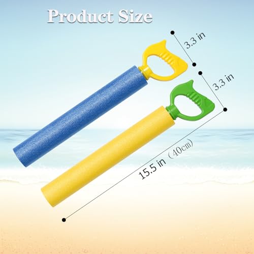 OKGD 4-Pack Water Blaster Soaker Guns – 15" Foam Water Guns for Pool, Beach & Summer Fun