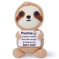 OkiyiD Emotional Support Crochet Sloth with Positive Affirmation Card - Handmade Desk Decor Gift