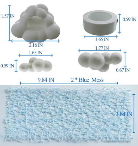 Okueejur Jumping Spider Accessories Set – 6 Piece Sky Theme Kit with Magnetic Cloud Platforms, Feeder Dish & Web Decor (White)