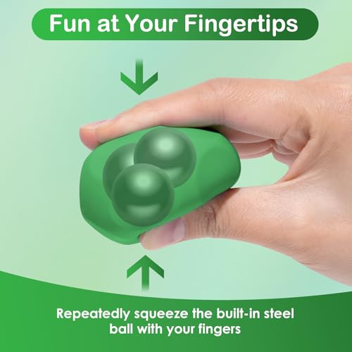 Olaivy Sensory Stress Balls – Polyhedron Silicone Fidget Toys with Steel Beads for Adults & Teens
