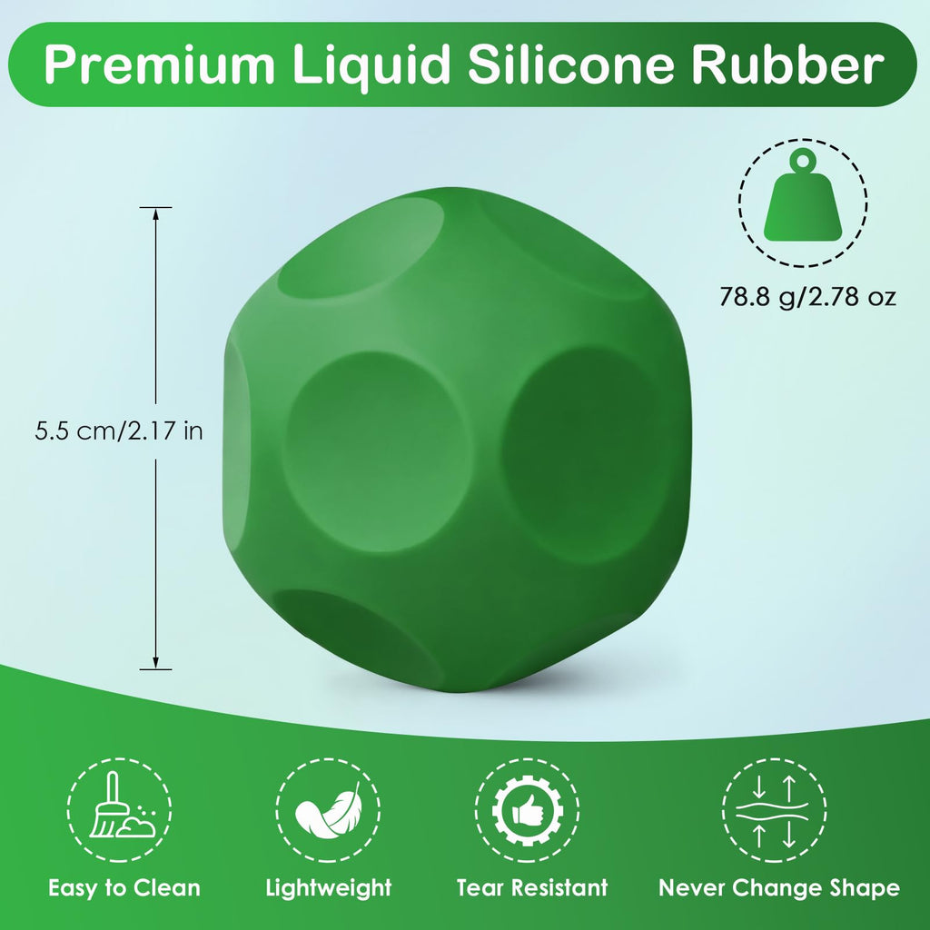 Olaivy Sensory Stress Balls – Polyhedron Silicone Fidget Toys with Steel Beads for Adults & Teens
