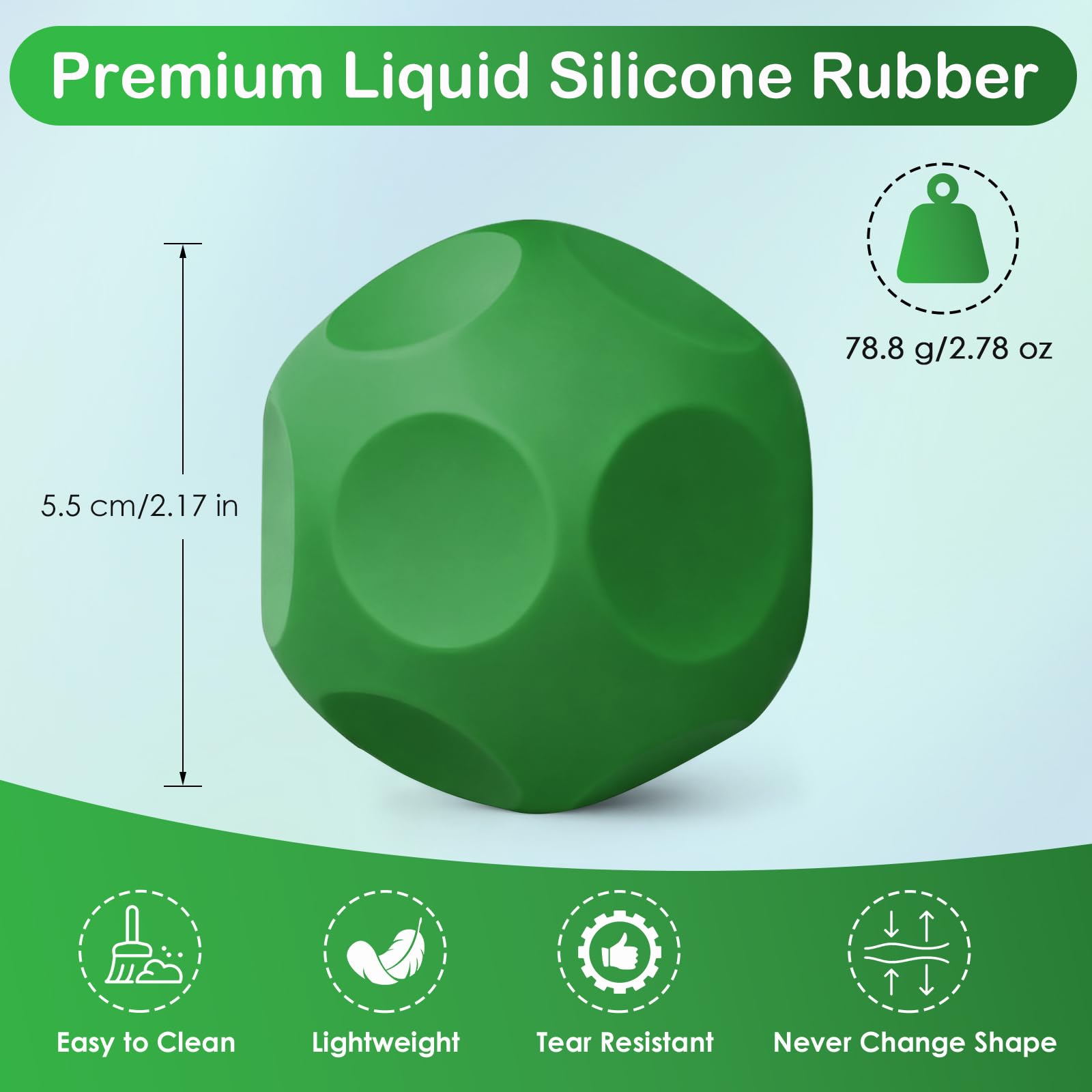 Olaivy Sensory Stress Balls – Polyhedron Silicone Fidget Toys with Steel Beads for Adults & Teens