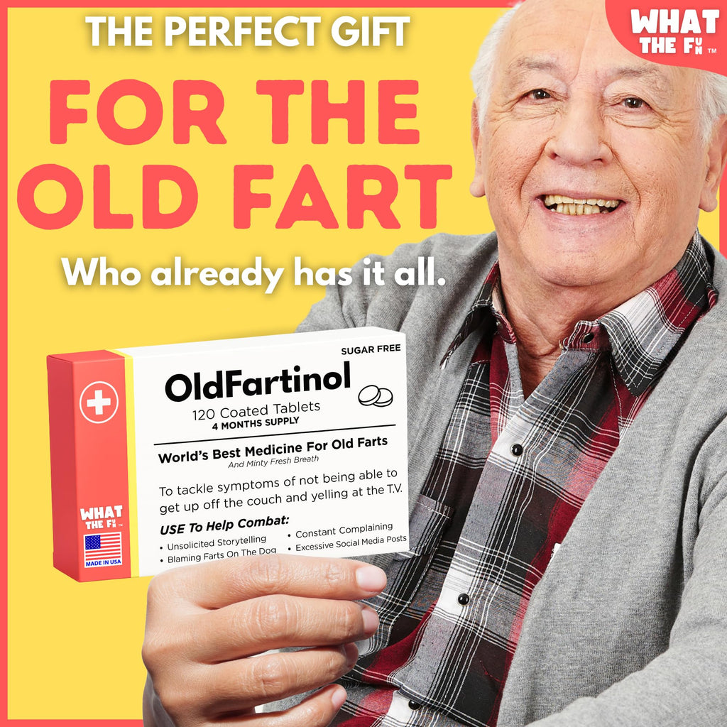 Old Fart Joke Box with 120 Sugar-Free Mints – Hilarious Birthday Gag Gift for 30th to 80th