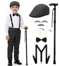 Old Man Costume for Kids – 100 Days of School Set with Hat, Glasses, Suspenders & Cane