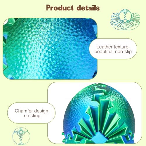 Olee Odee 3D Printed Gear Ball Fidget Toy - Steampunk Gear Sphere - Christmas Green, 2.5 Inches - Stress Relief for Kids & Adults