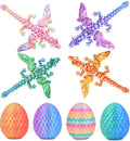 Olee Odee 4-Pack Dragon Eggs with Mini Articulated Dragons - 3D Printed Surprise Toys for Kids