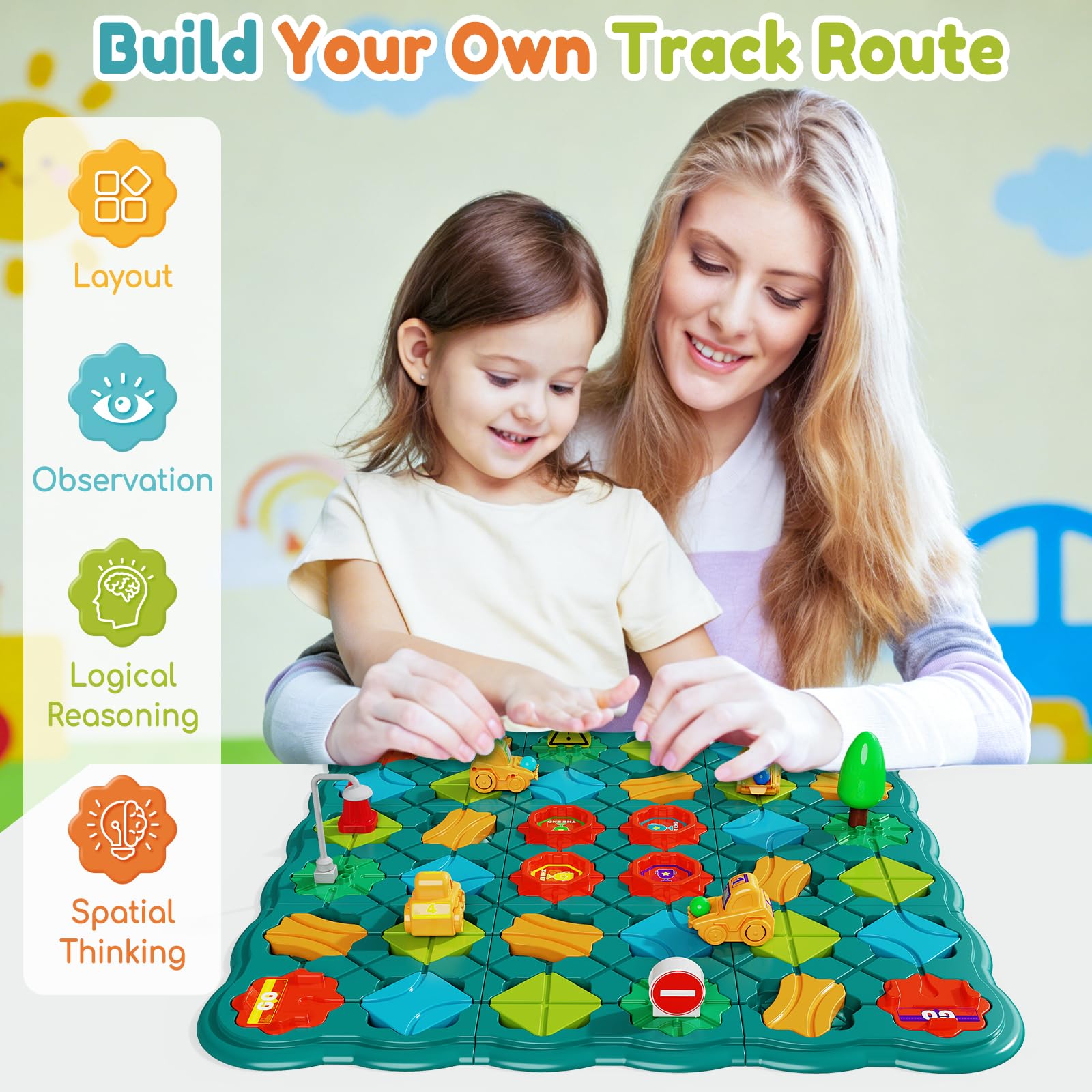 Olfrid STEM Logic Road Builder Game – 120+ Levels Maze Puzzle for Kids Ages 3-8