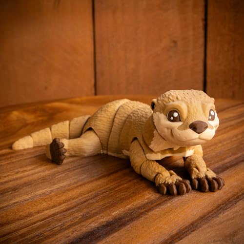 Ollie the Otter - 3D Printed Full Articulated Fidget Toy, Small 6-Inch Brown Otter for Stress Relief and Desk Decoration