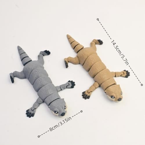 Ollie the Otter - 3D Printed Full Articulated Fidget Toy, Small 6-Inch Brown Otter for Stress Relief and Desk Decoration