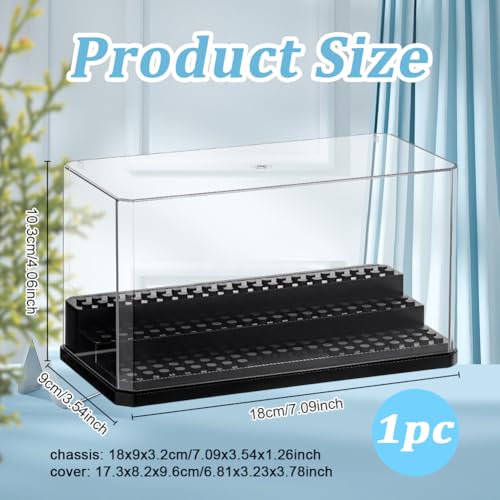 OLYCRAFT Acrylic Minifigure Display Case – 3-Layer Black Showcase for Action Figures, Blocks, Dustproof Storage – 7.09 x 3.54 x 1.26 Inches