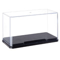 OLYCRAFT Clear Plastic Display Case 7x3.5x4 Inch with Black Base, Self-Assembly Dust-Proof Showcase for Collectibles, Bricks, Models