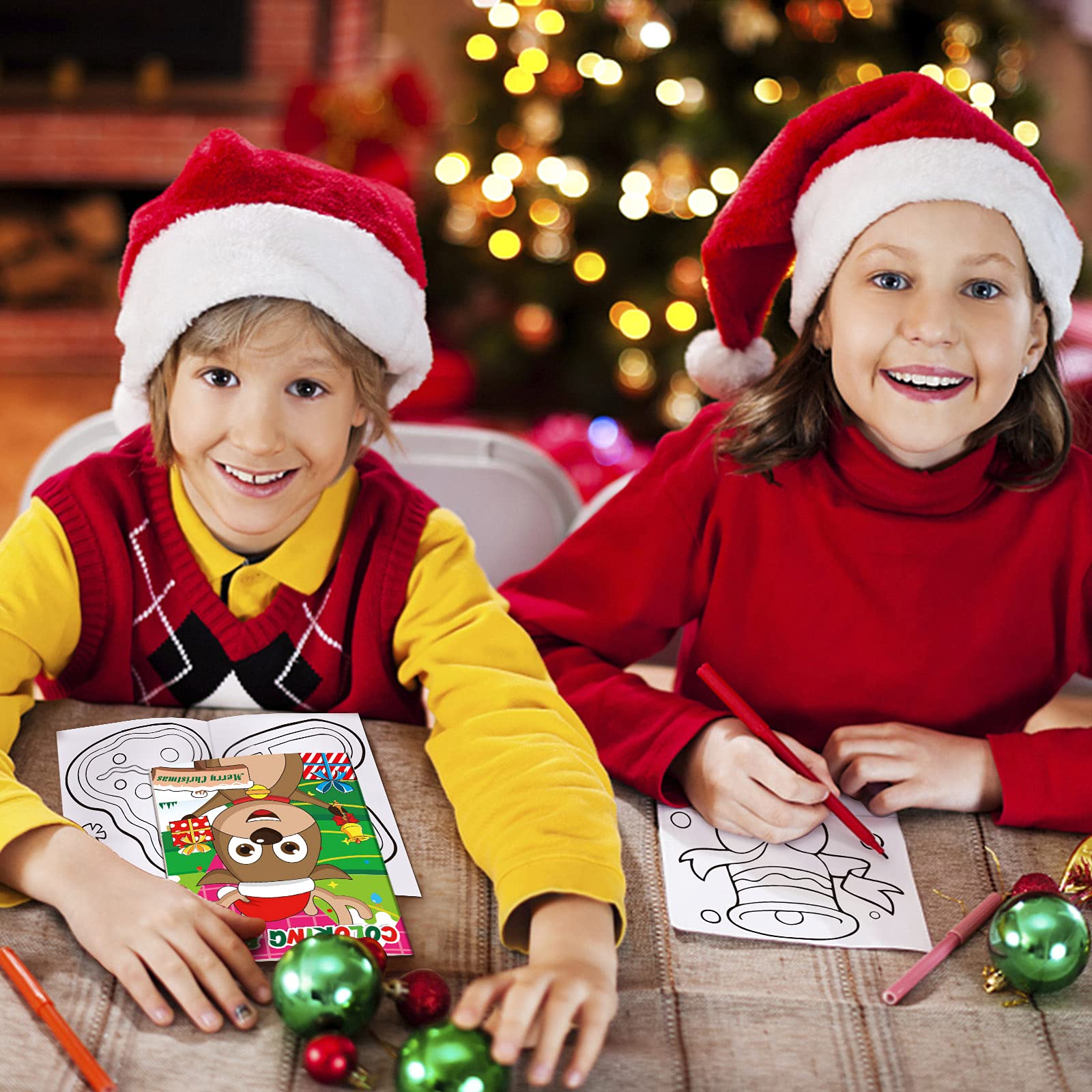 Omgouue 32-Pack Christmas Coloring Books for Kids - Fun Holiday Activity for Toddlers and Preschoolers - 5x7 Inch Mini Coloring Books for Party Favors and Stocking Stuffers