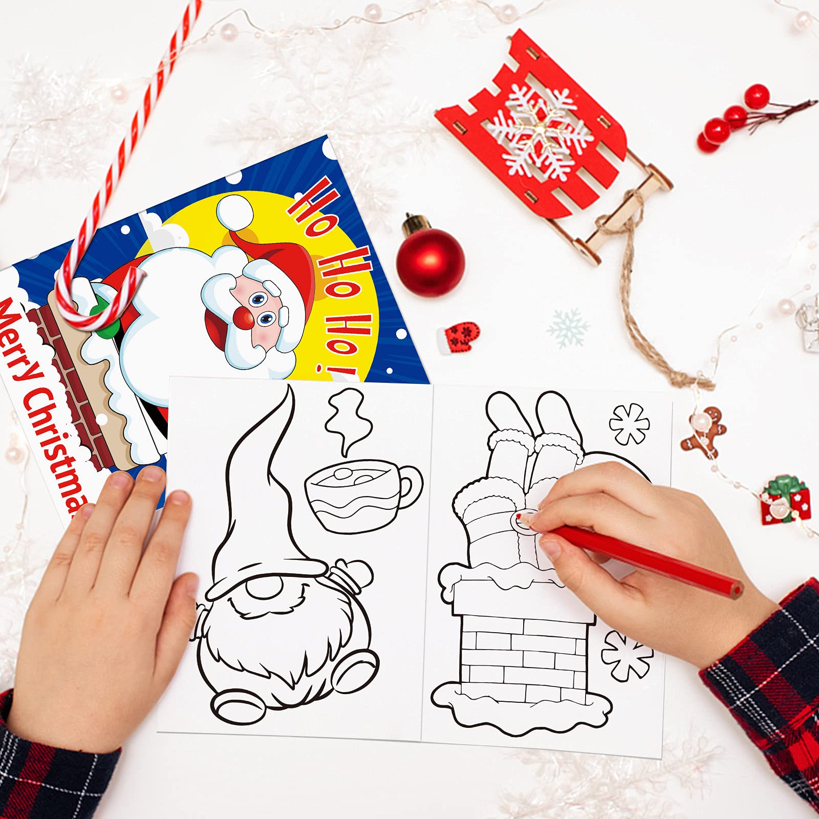 Omgouue 32-Pack Christmas Coloring Books for Kids - Fun Holiday Activity for Toddlers and Preschoolers - 5x7 Inch Mini Coloring Books for Party Favors and Stocking Stuffers