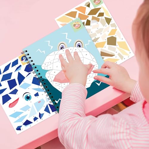 Omgouue Sea Animal Sticker Paint Books - 2-Pack Spiral Activity Sets for Kids Ages 3+