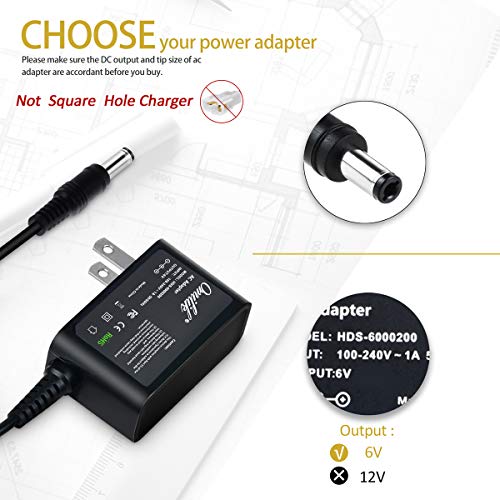 Omilik 6V Ride-On Car Battery Charger with Barrel Plug for Dynacraft Toys - UL/CE/ROHS Certified, 6ft Cord