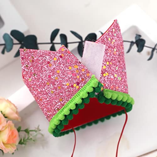 One in a Melon First Birthday Crown – Handmade Watermelon Themed Baby Hat for 1st Birthday Party