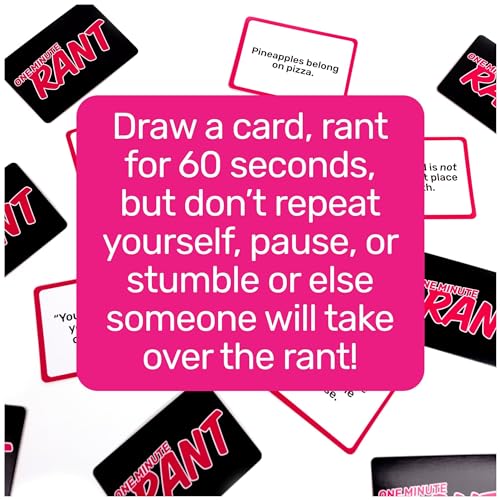 One Minute Rant: Hilarious Controversial Topic Card Game for Family Game Night – Spin Master