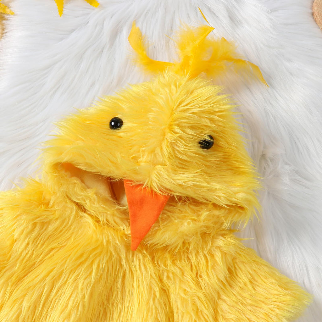 Oneflow Newborn Baby Duck Halloween Costume – Fur Hooded Onesie with Flippers for Boys and Girls (0-3T)
