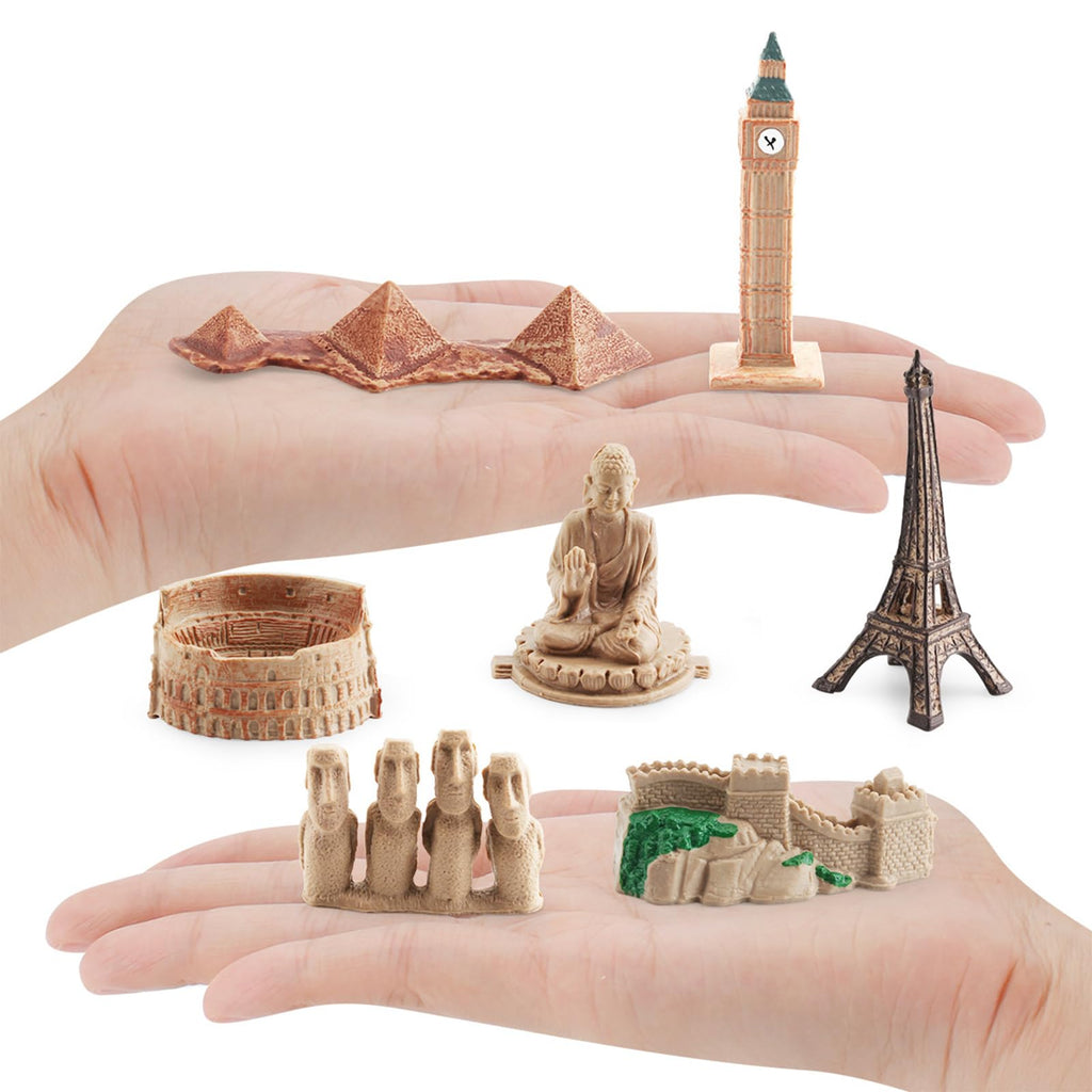 ONEST 20-Piece World Landmark Miniature Figurines Set for Kids & Adults