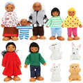 ONEST Wooden Dollhouse Family Set – 11 Pieces with Movable Limbs